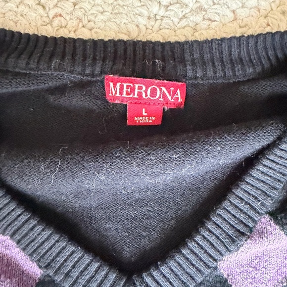 Black and Purple Argyle Sweater - Picture 8 of 12